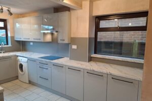 Light grey kitchen cabinets